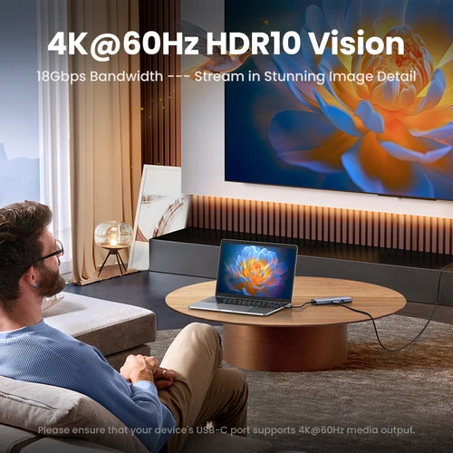 Imagen 2 del producto UGREEN USB-C HUB a 4K60Hz HDMI RJ45 Gigabit PD100W SD y TF USB3.0 5Gbps divisor para MacBook accesorios para portátiles estación de acoplamiento