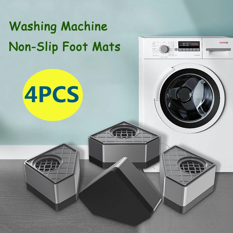 4Pc Washing Machine Anti Vibration Pads Stable Anti Slip Heightening Base for Furniture Moisture-proof Storage Rack Washe Stand image 4
