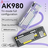 Ajazz AK980 Bluetooth Mechanical Gaming Keyboard RGB Backlight 98 Keys Hot Swap Tri-mode Wireless Keyboard For PC Laptop Desktop