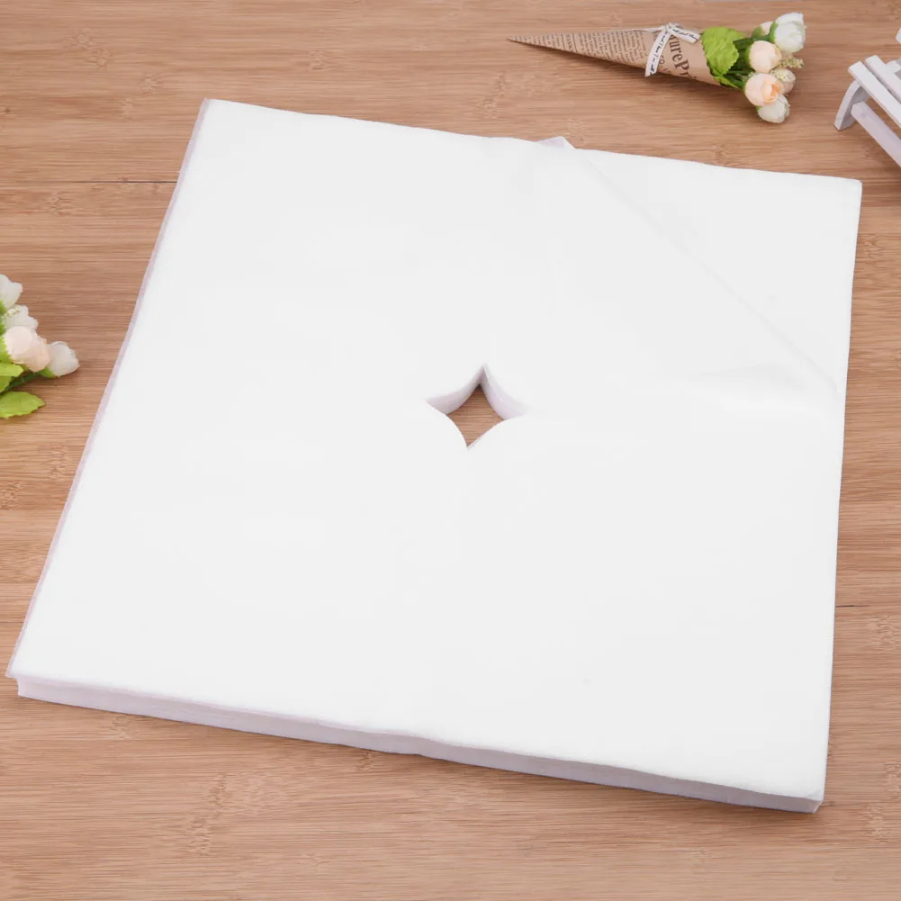 

100 шт. одноразовых накладок из нетканого материала для массажного стола, складные плоские полотенца для салонов красоты