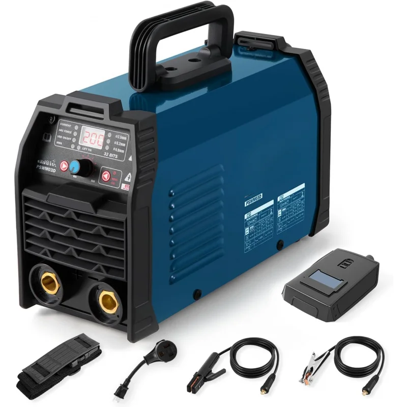 200A ARC Welding Machine, 110V/220V Dual Voltage Welder, IGBT Stick MMA Welder LED Display with Electrode Holder Work Clamp