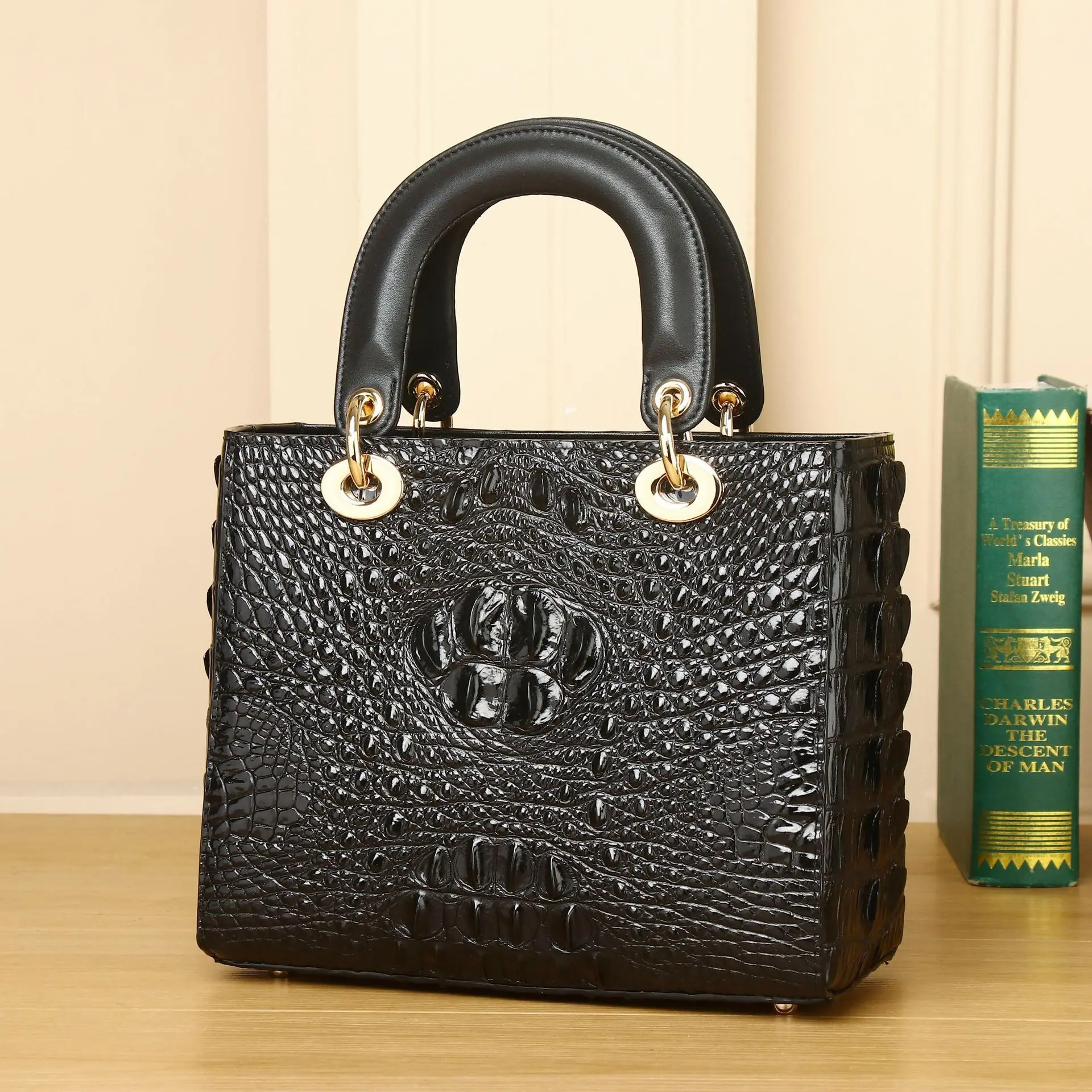 New Crocodile Pattern Luxury Designer Handbag Shoulder Crossbody Genuine Leather Fashion Women's Bag High-end  сумка через плечо