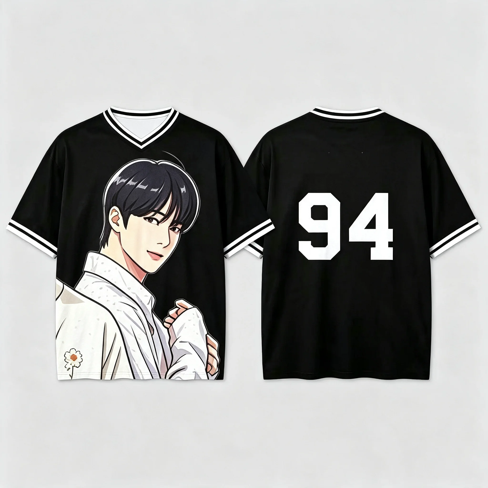 2026 New K‑pop Group Member Number Print Football Jersey Tee, Unisex Summer Sports T‑Shirt Breathable Quick‑Dry Casual Fan Tops