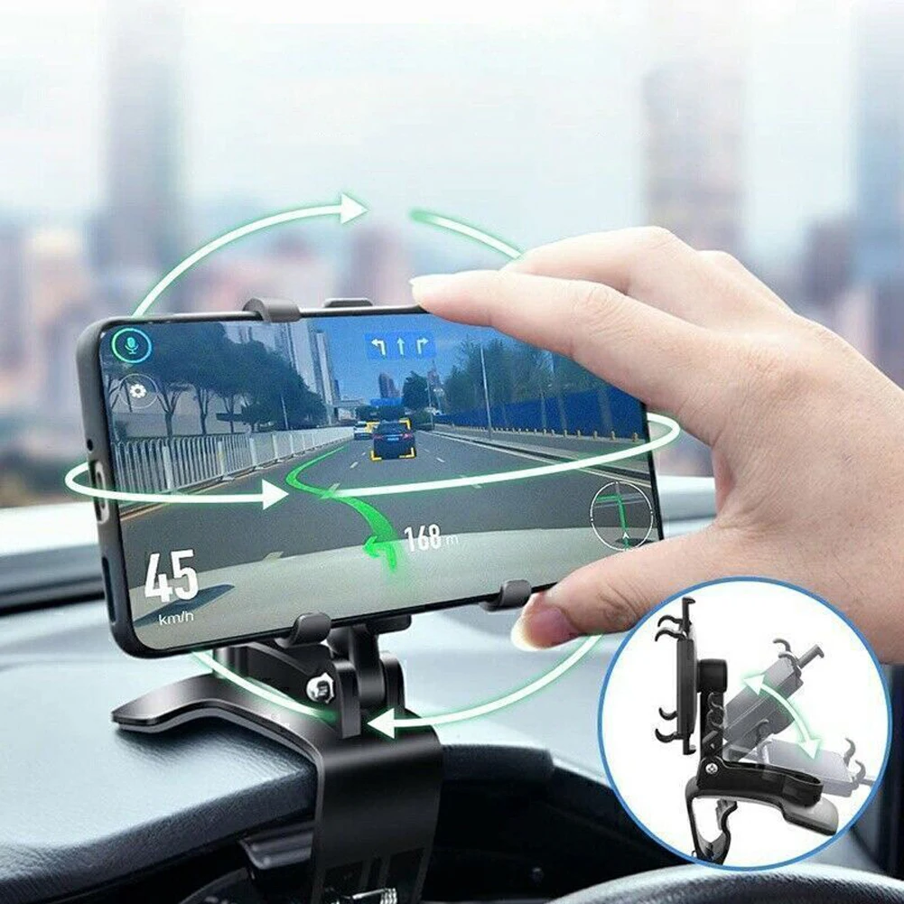 多機能計器クラスター電話ホルダー 360 度回転ダッシュボード調整可能なスプリングクリップ携帯電話ホルダー折りたたみ式
