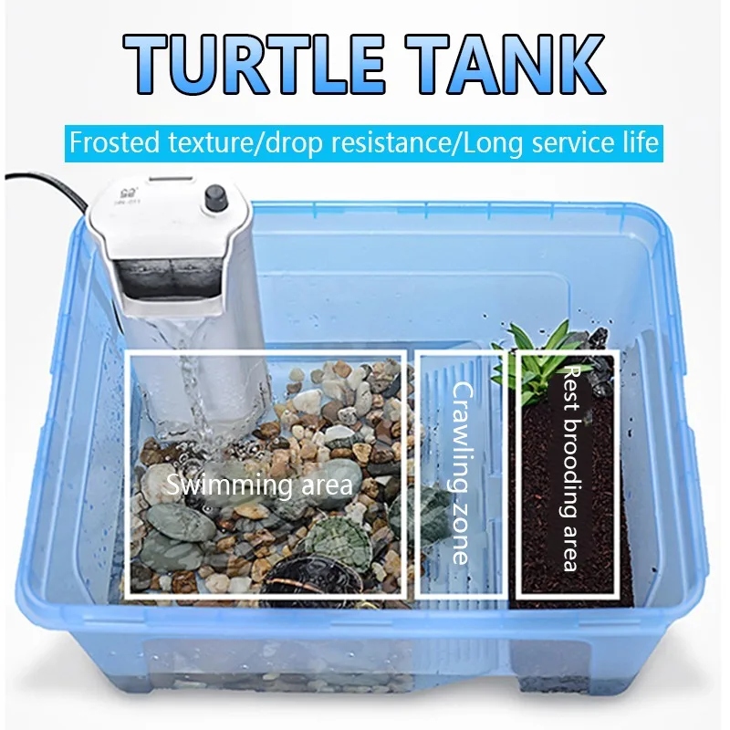 Reptile Breeding Feeding Box Home Climbing Pet Boxes Turtle Terrarium with Sun Terrace for Spiders Lizards Turtles Small Animals