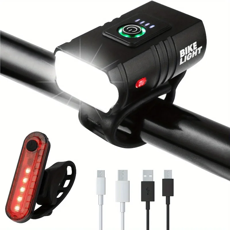 

Светодиодный велосипедный фонарь, 1000LM USB-дисплей с зарядкой, передний фонарь для горного велосипеда, велосипедное оборудование, комплект задних фонарей для велосипеда