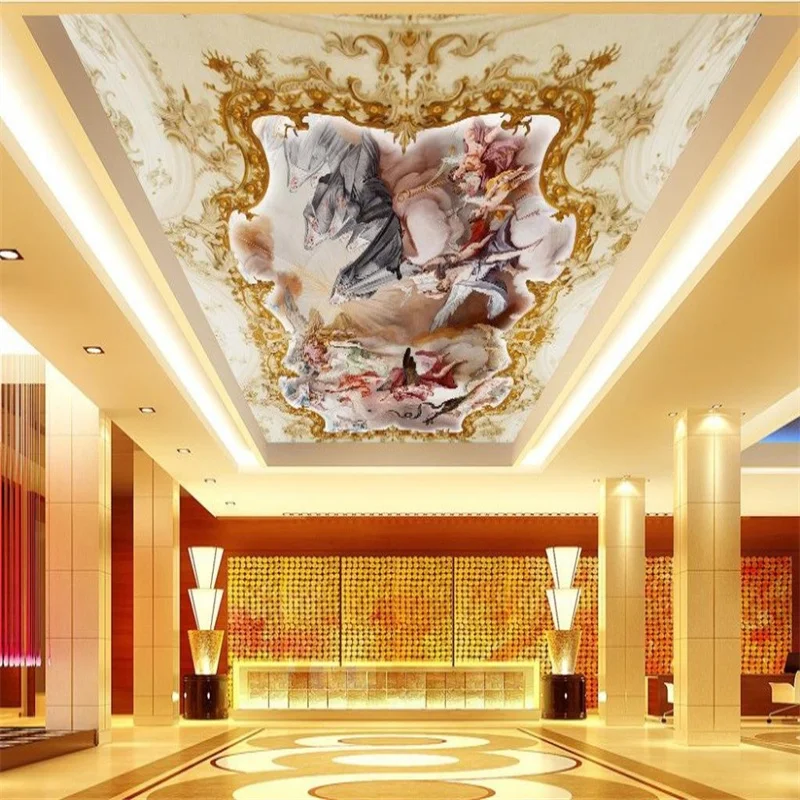 

3D Stereoscopic Wallpaper Custom 3D Ceiling Wallpaper Angel gods Murals For Living Room Ceiling Murals Wallpaper