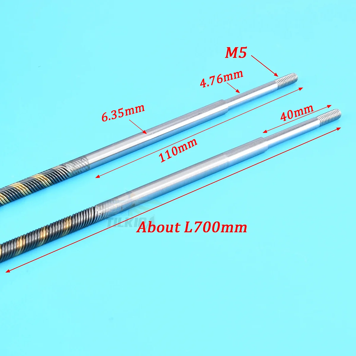 نوعية جيدة 6.35 مللي متر/6.35 إلى 4.76 مللي متر اليسار/اليمين عمود مرن طول حوالي 600/700/950 مللي متر الكابلات المرنة لقارب نيترو Rc الغاز