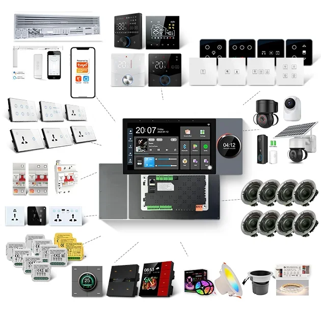 

In stock Q7 7 Inch Smart Screen Control Panel Gateway Music Center Control Panel Can Play Different Music with 2 Different Zones