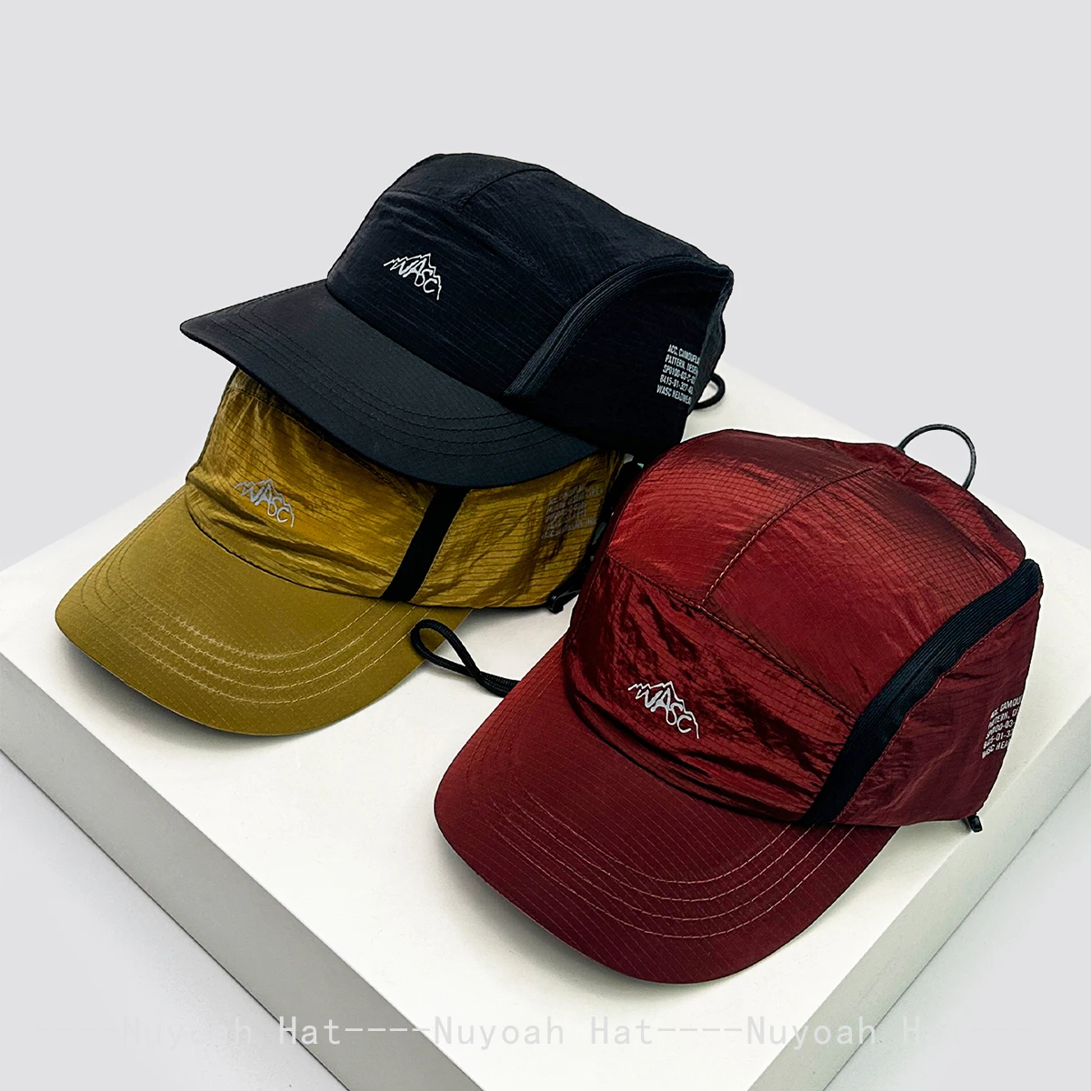 

New Unisex Japanese Quick Drying Patch Letter Baseball Hats Sunshade Windproof Rope Breathable Peaked Caps Versatile Retro Ins