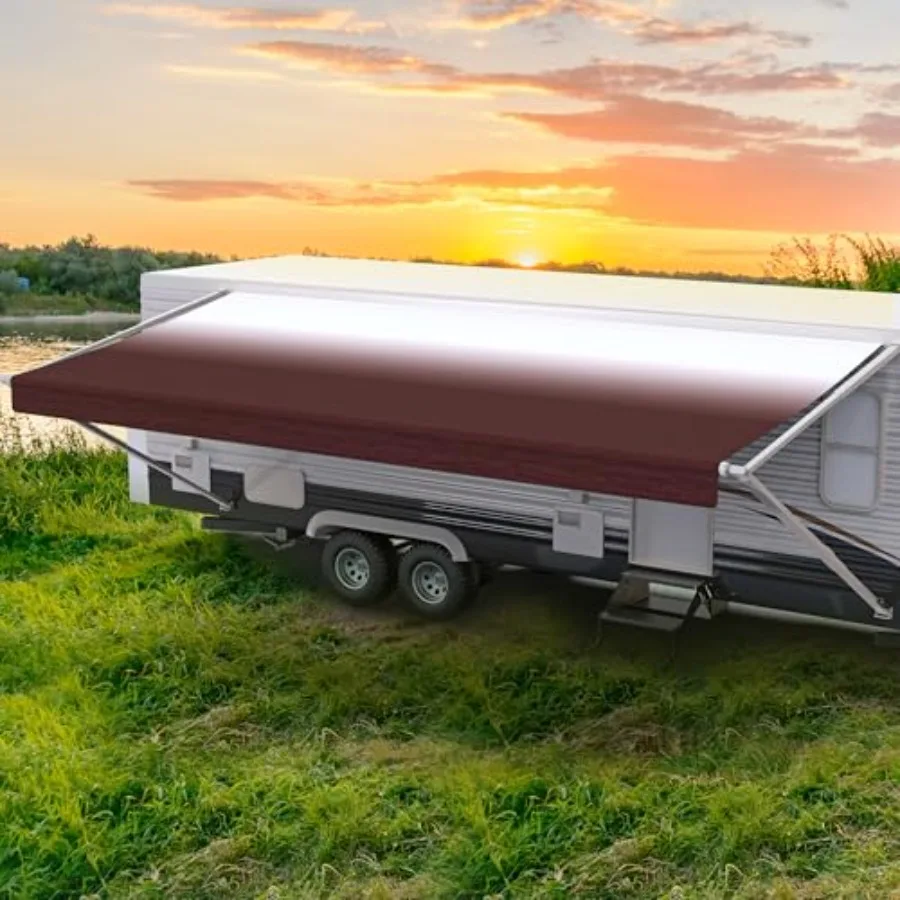 シェードプロ RV オーニング生地交換用 アウトドアレクリエーションやキャンプ用 耐久性のあるプレミアムグレードビニール 色褪せ防止 9フィート