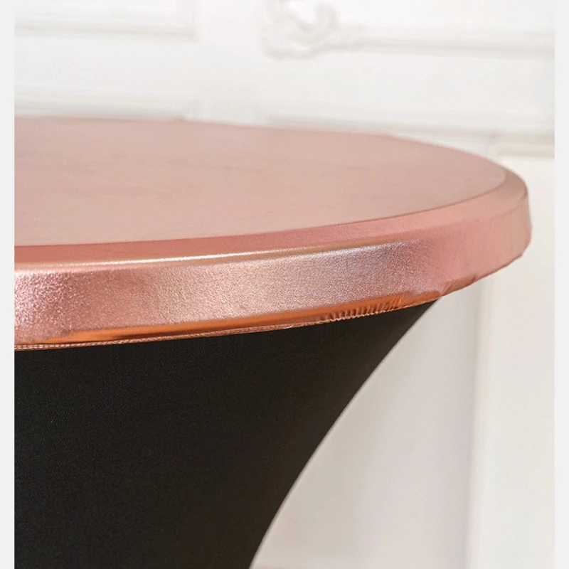 Solid Color Cocktail Table Topper Cap Stretch Fitted Table Top Cover for Wedding Coccktail Table Cloth Event Party Decoration