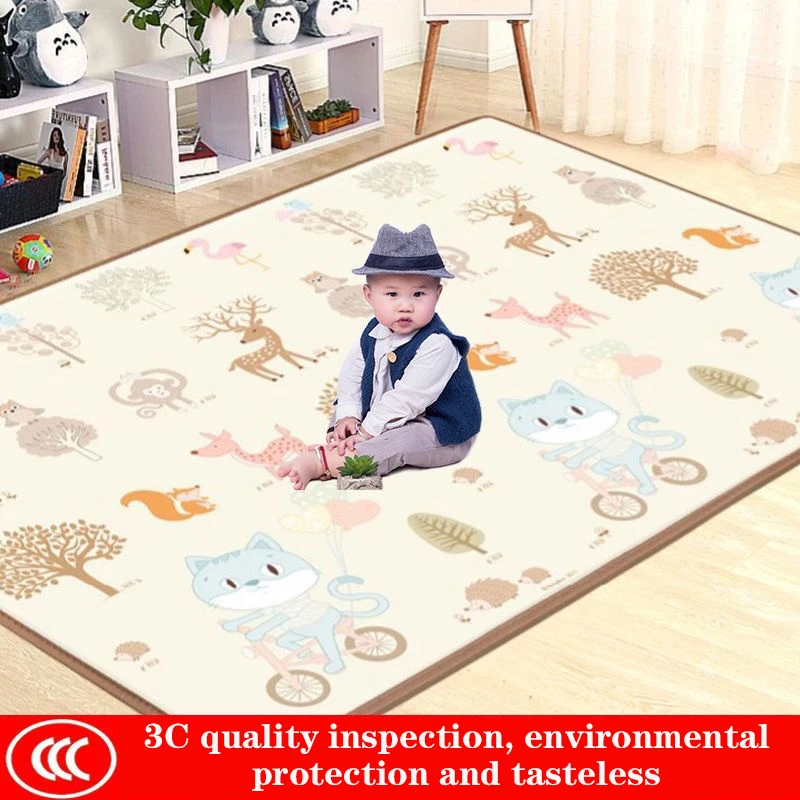 tapis bebe jeux tapis puzzle tapis d’eveil bebe tapis de jeu XPE – tapis de jeu pliant pour bébé, 180x150x1cm, tapis de développement pour chambre