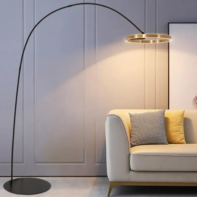 

Modern Populaire Grote Led Floor Lamp Goud Koper Zwart Dimbare Woonkamer Hotel Robby Leeszaal Decoratie Vloerlamp