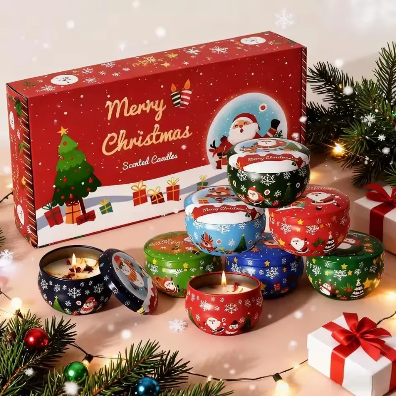 

Holiday Decor 8-Piece Christmas Candles:Scented Decorative Candles – Ideal for Christmas Party, Family Gathering Relaxing Spaces