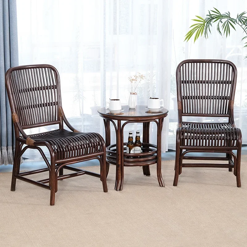 small rattan chair with Backrest Southeast Asian style leisure chair for living room bedroom cool and refreshing Summer