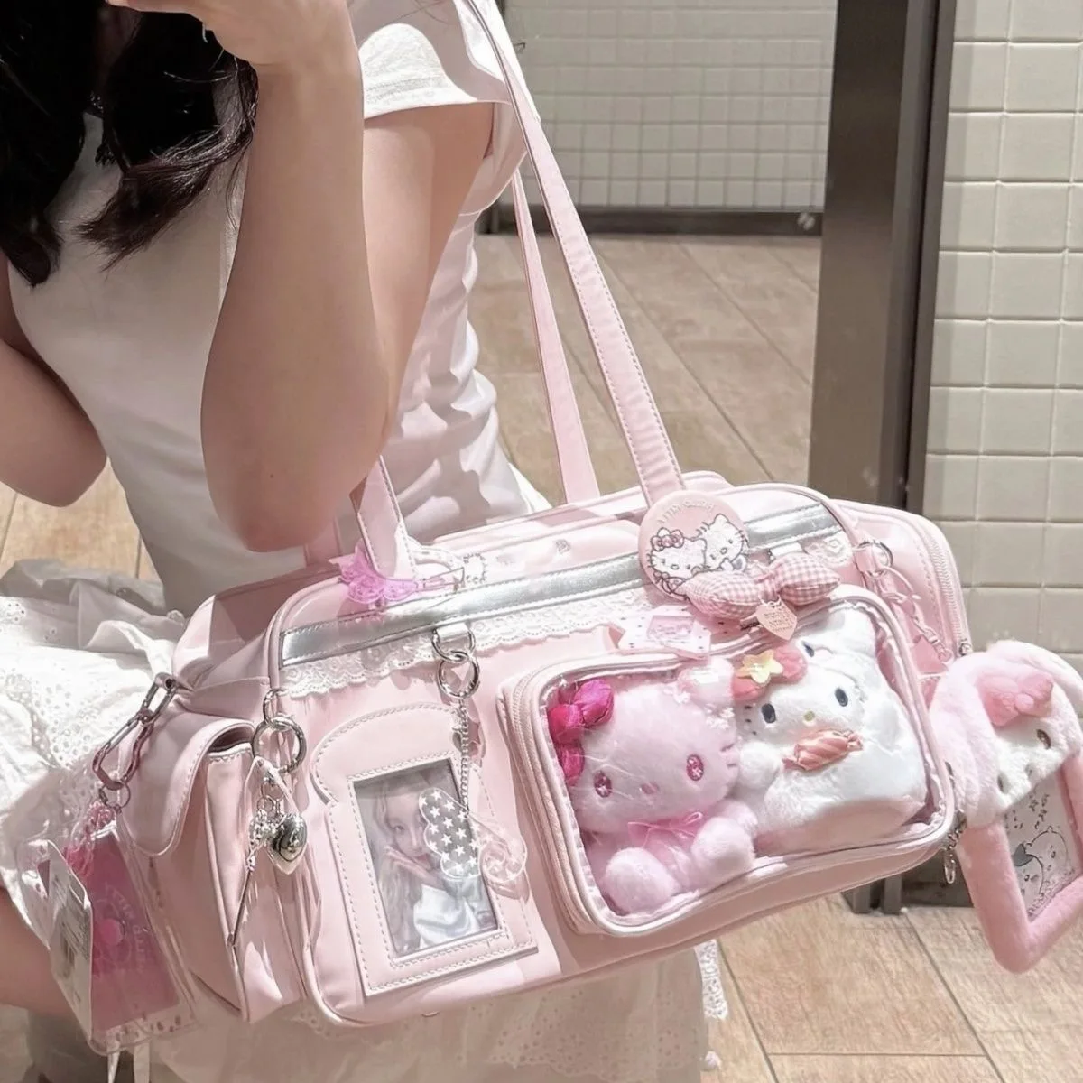 

Trendy Pain Bag Crossbody oulder Bag Commuter Concert Hidden Light Brand Sweet Bean Bag Youth Casual Pure Color Bag