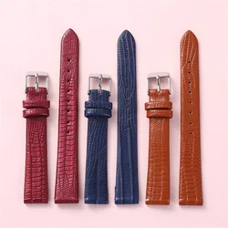 *New style* Watch strap Lizard Grain Slim Leather  For Women 8mm 10mm 12mm 14mm 16mm Watch Accessories High Quality Lizard