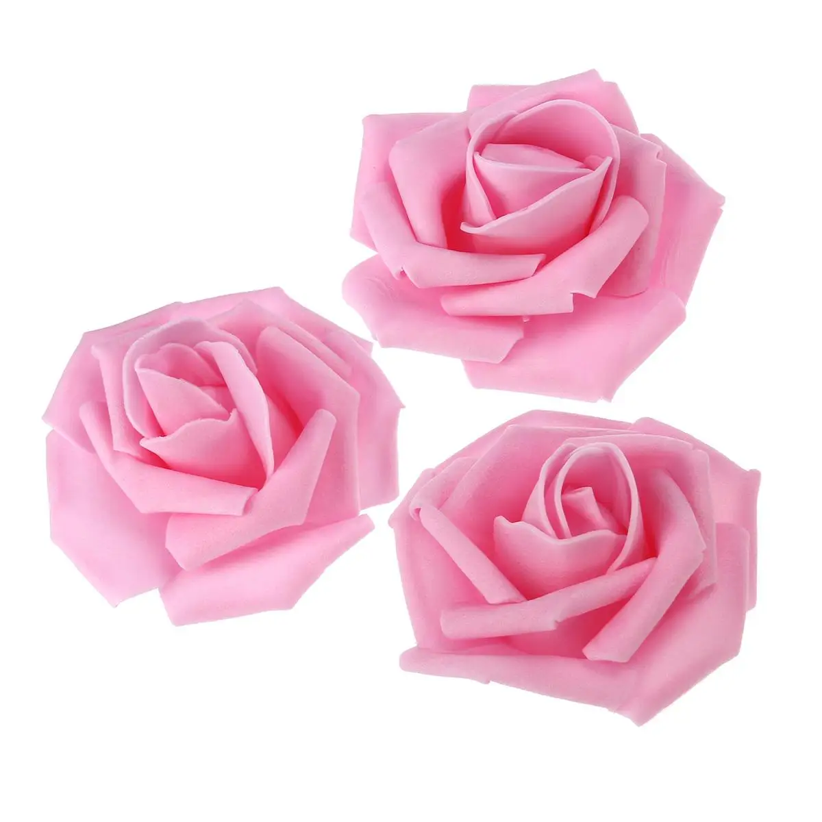 

50 Pcs Artificial Roses PE Material 6x6cm Pink Unscented Wedding Party Decoration Bridal Shower Favor Car Decor