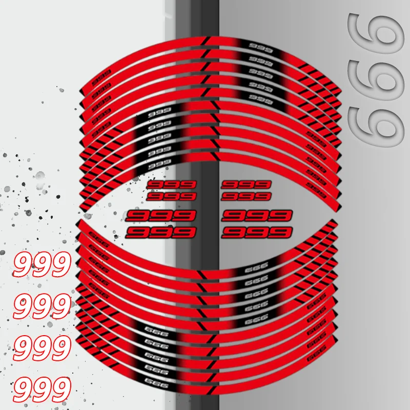 

For Ducati 999 1098 1198 Motorcycle Tire Inner Reflective Stickers Rim Tape Front Rear Wheel Stripe Sticker Decorative Decals