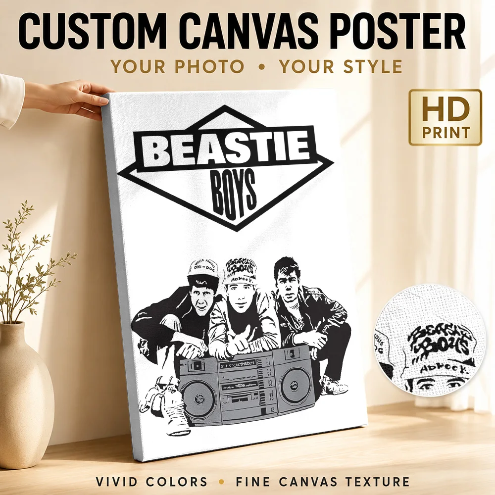 Beastie Boys Black And White Canvas Painting Poster Personalized Modern Aesthetic Wall Art for Dining Room Decor Ready to Hang