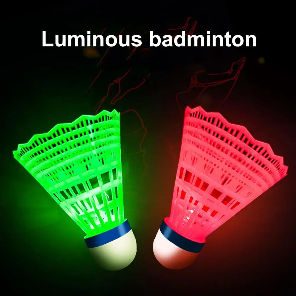 Juego de bolas de bádminton luminosas para adultos, 3/6 piezas, 10x4cm, batería de botón integrada, volantes LED, actividad deportiva al aire libre