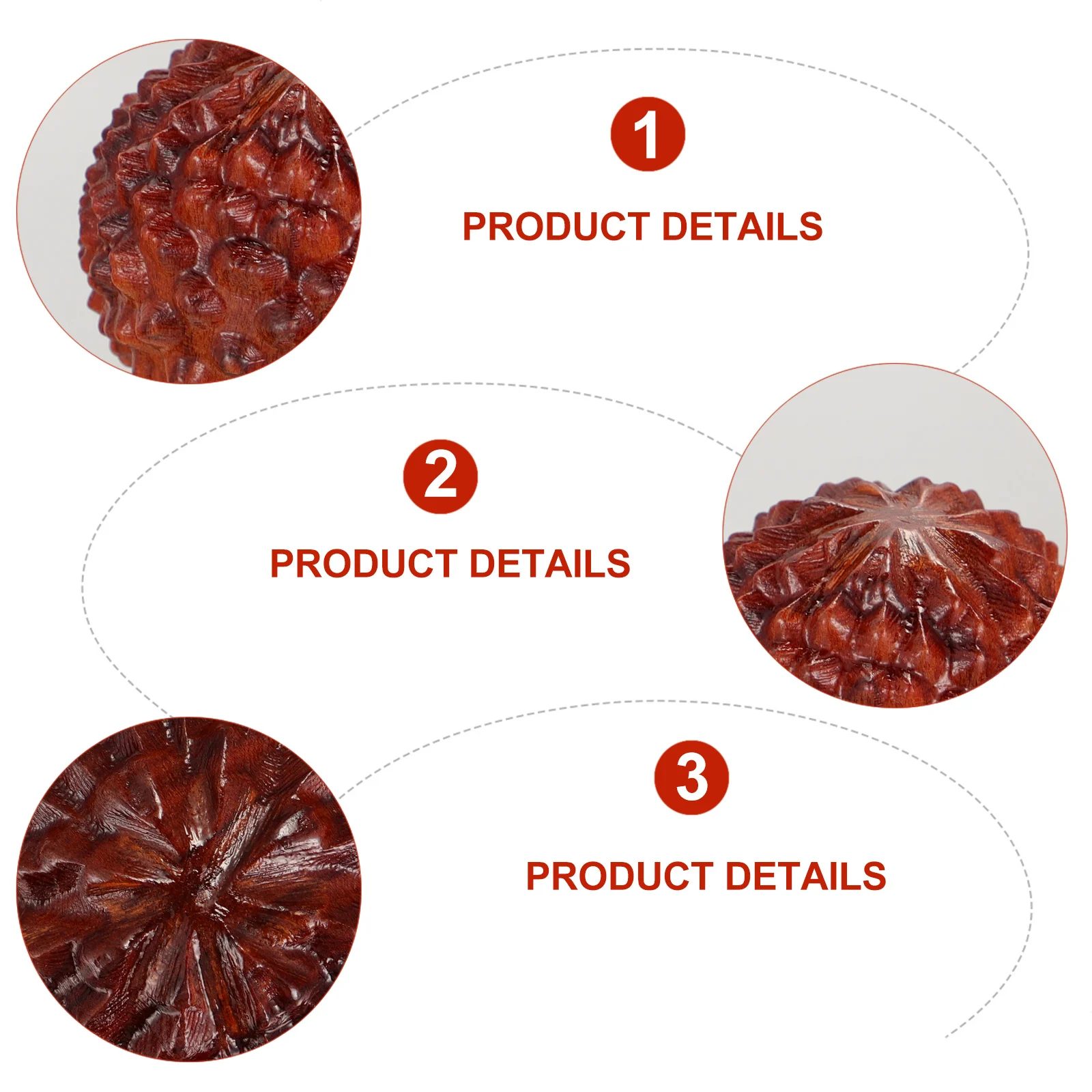 

Baoding Balls Wooden Craft Handheld Massage Ball Chinese Wenwan Ornament Litchi Stress Relief Meditation Tool Carving Art