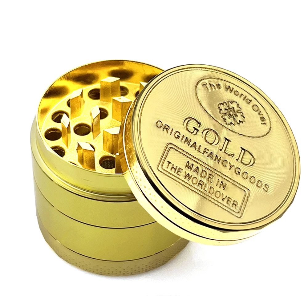 

Herb Mills 3/4 Parts Zinc Alloy 40mm Tobacco Crusher 1.57 Inch Gold Herbal Crusher Grinders Hookah Accessories