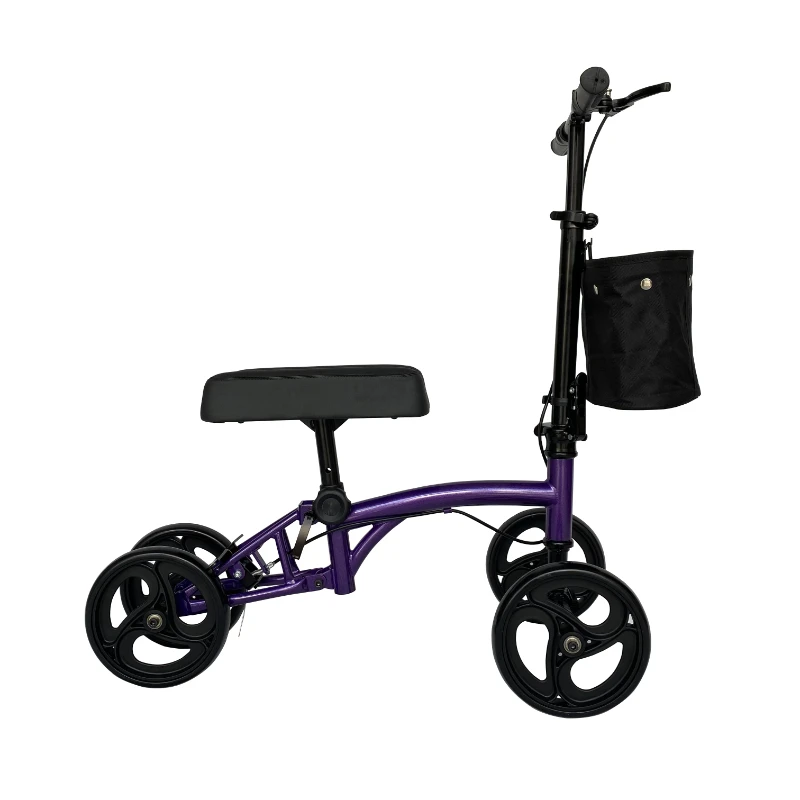 Assisted Walking Rollator Medical Steel Knee Walker with Shopping Bag for TRA50