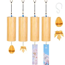 Natural Bamboo Wind Chime Meditation Relaxation Windbell Outdoor Garden Sound Healing Vintage Wind Chime Patio Home Decorations