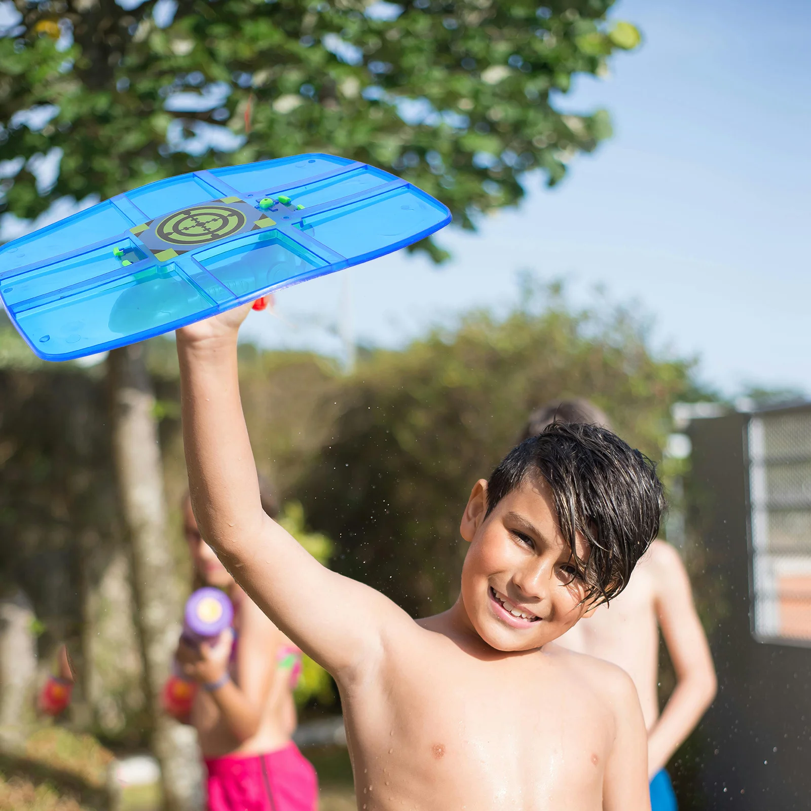 Esguicho de água em forma de escudo criativo ao ar livre praia brinquedo diversão crianças atividades de verão resistente ao desgaste leve