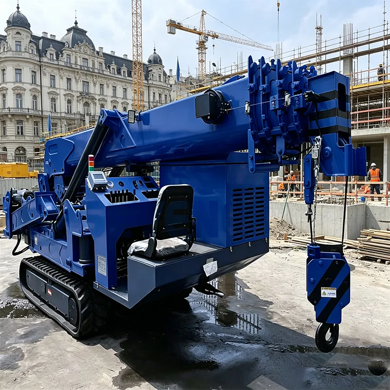 3T Spider Lifting Crane Diesel Engine Driven Construction Hoist Flexible Steering Crawler Crane for Narrow Passage Operations