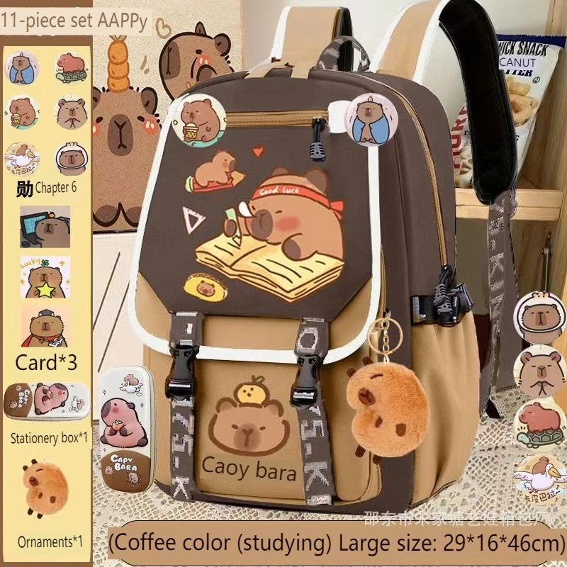 

Kawaii Capybara Computer Backpack College School Casual Daypack Teens Bag Large Capacity Adjustable Strap Schoolbag For Gifts