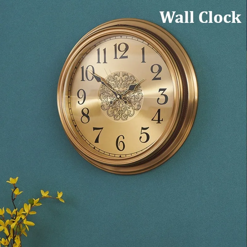 Creative Modern Living Room Wall Clock Retro Atmospheric Wall Watch Restaurant Silent Movement Luxury Elegance Home Decor