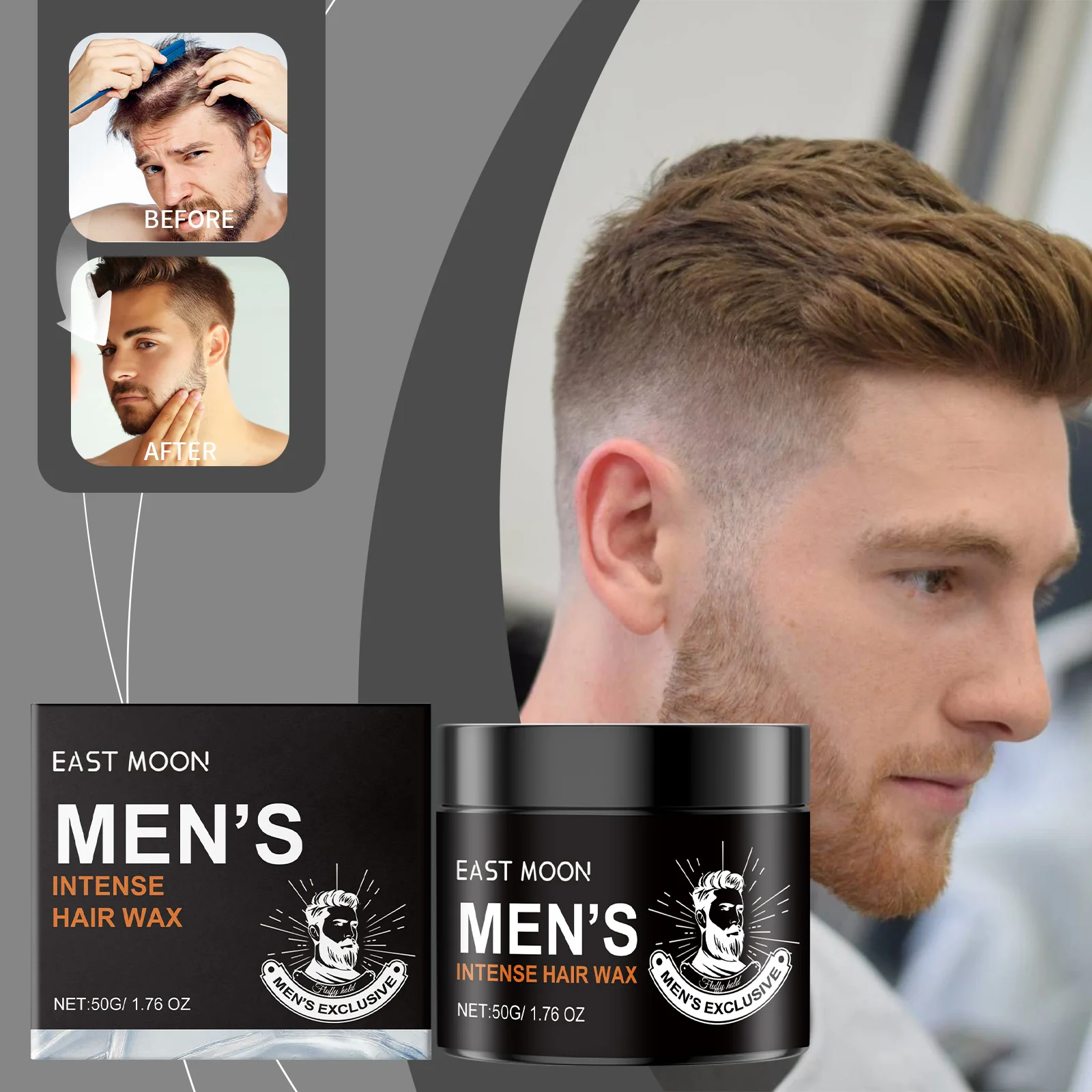 

Men's Styling Wax Long Lasting Holding Cream Non Greasy Fluffy Texture Hair Oil Clay Mud Headress Salon Refreshing Hair Wax