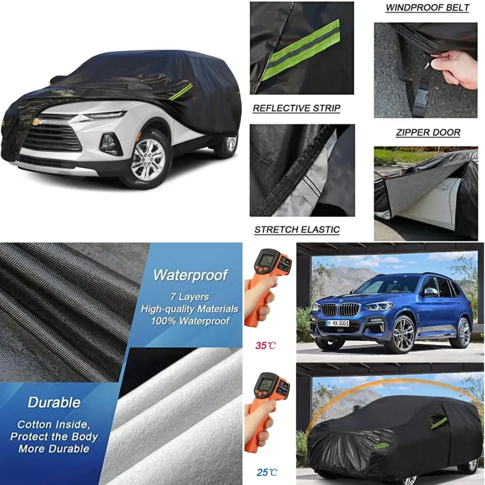 غطاء سيارة SUV مقاوم للماء لسيارة تشيفي بليزر 1982-2025، غطاء خارجي مقاوم للرياح لجميع الأحوال الجوية مكون من 7 طبقات