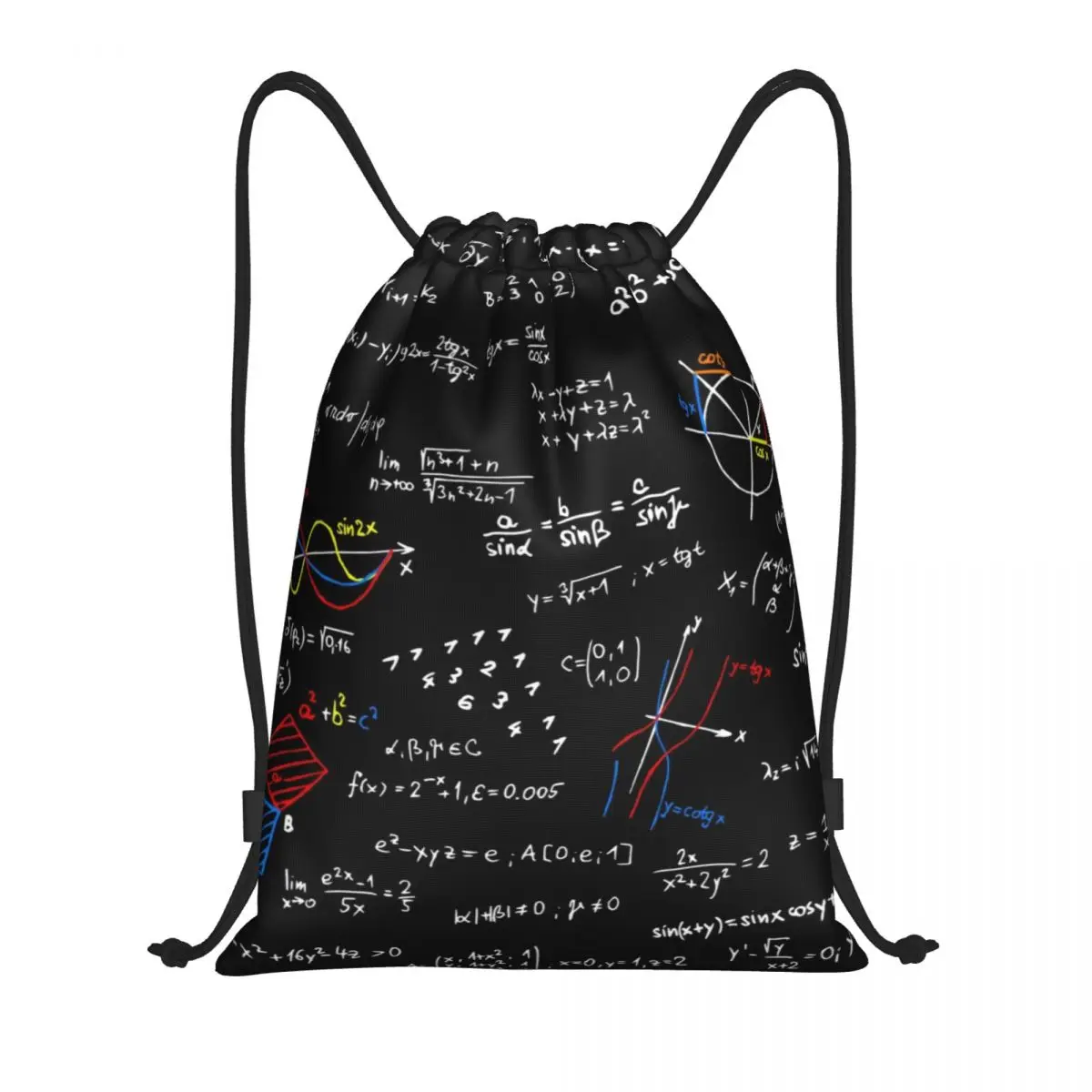 Geek Physics Equations Drawstring Backpack Sports Gym Bag for Men Women Math Science Teacher Geometric Gift Shopping Sackpack