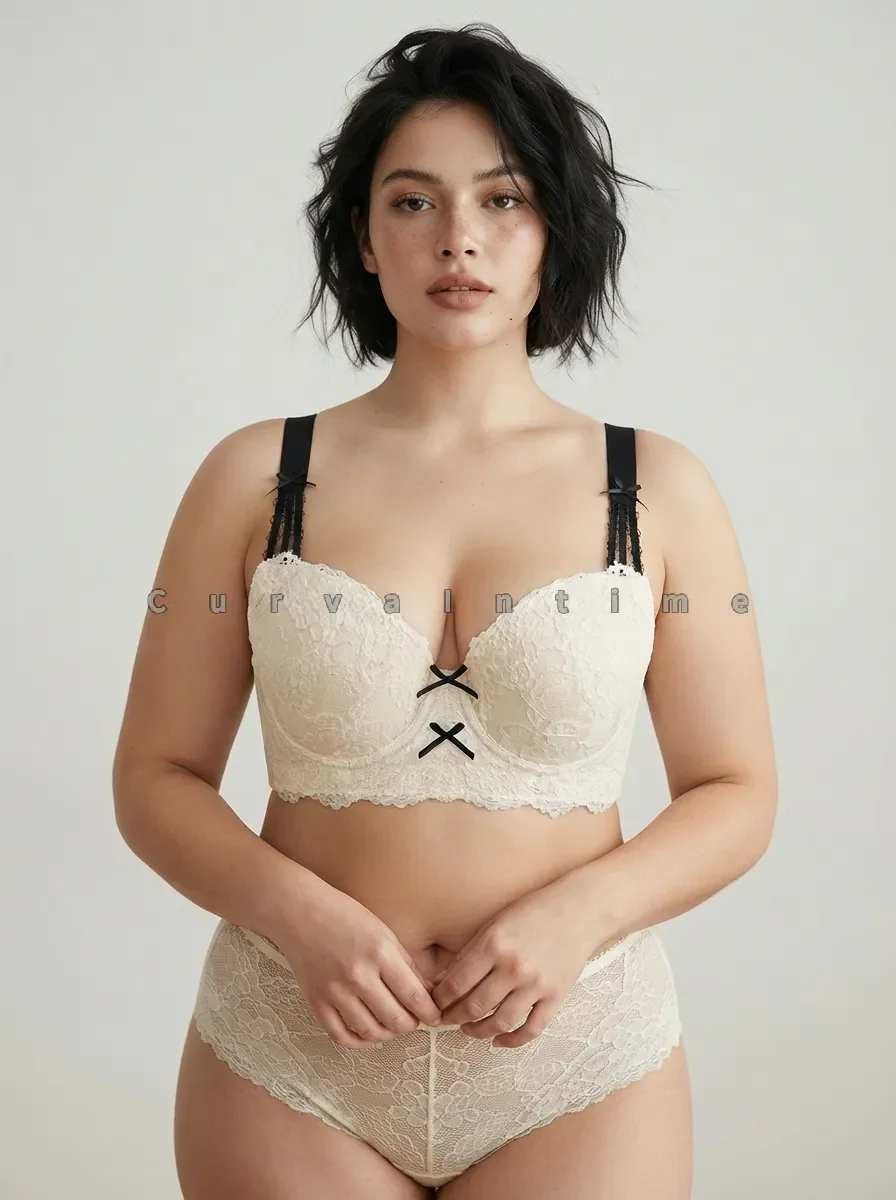 Ultra Thin Soft Underwire Minimizer Bra & Panties Set Floral Lace Anti Sagging Support Plus Size Lingerie For Big Bust C D E F G
