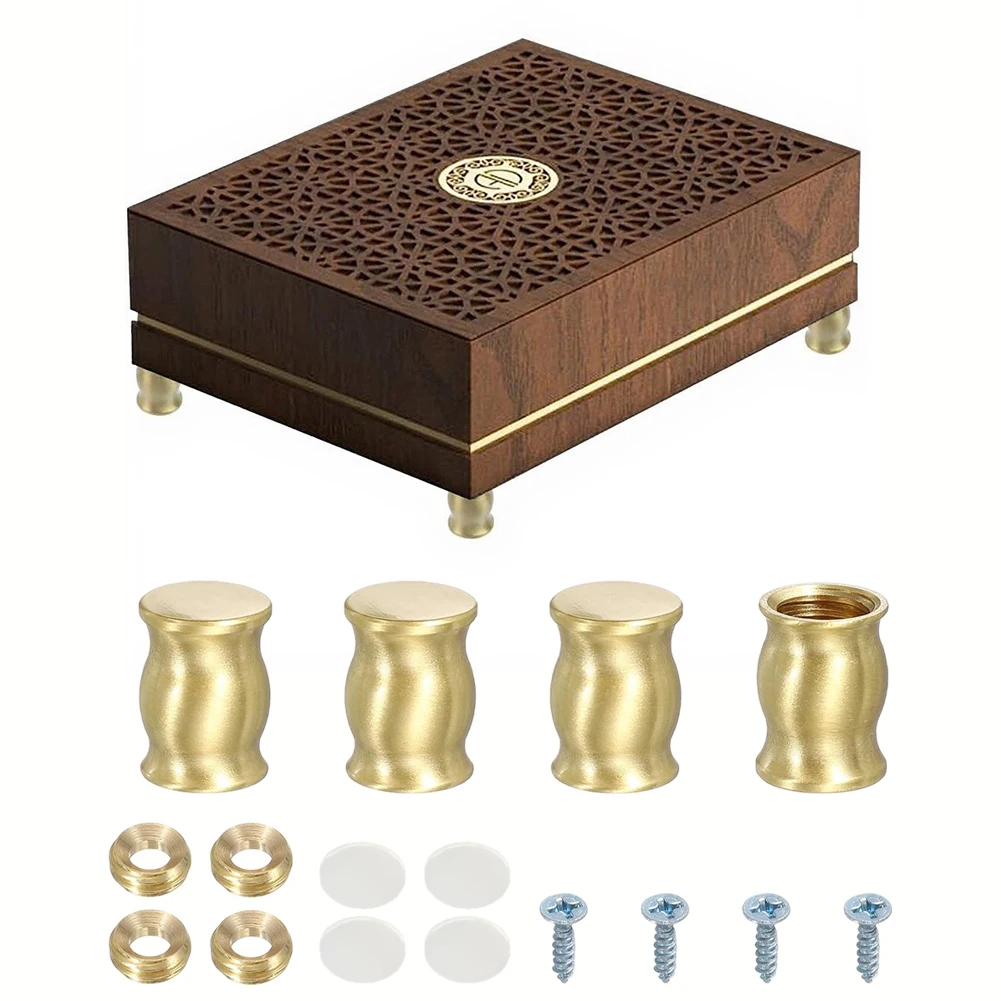 4pcs Brass Cutting Board Feet Chopping Board Feet Polished Anti Skid Pad For Kitchen Hardware Accessories