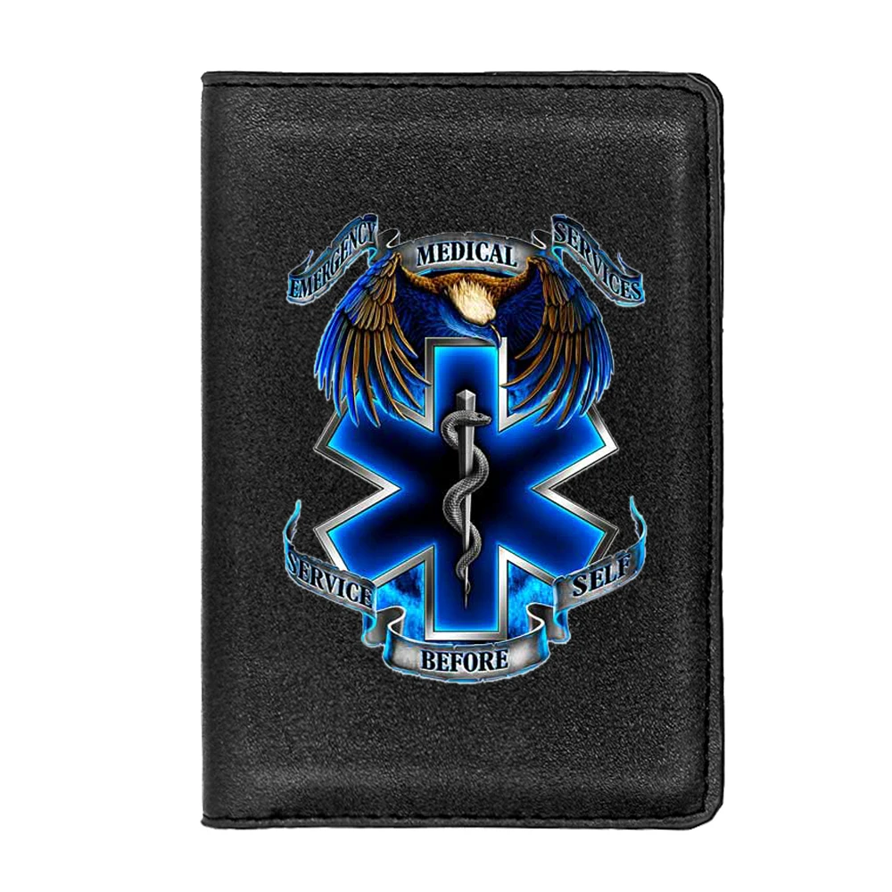 New arrivals Medical EMS & Rescue passport Cover Men Women Leather Slim ID Card Travel Holder Pocket Wallet Purse Money Case