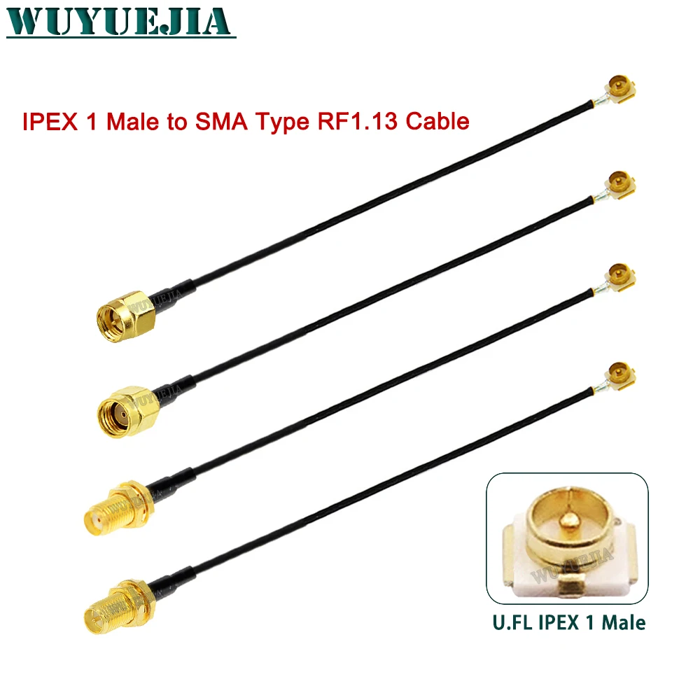 1pcs SMA Type Male / Female to IPEX Cable uFL/u.FL/IPX/IPEX-1 Male Connector WIFI Antenna RF Cable RF1.13 Pigtail Extension