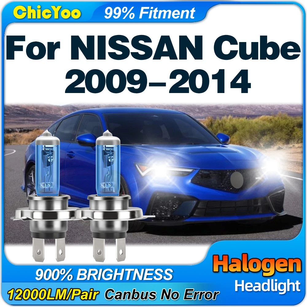 

100W H4 Halogen Headlight Bulbs 6000K Super White Xenon Car Lamp Bulb 12V 24V For NISSAN Cube 2009 2010 2011 2012 2013 2014