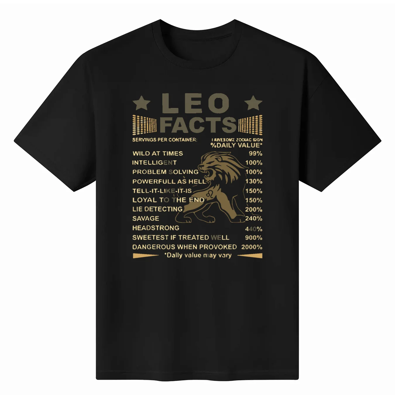 

GusseaK Leo Facts Zodiac Funny Leo Birthday Gift T-Shirt