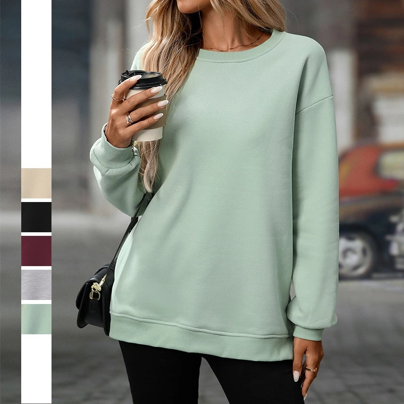 

Casual Loose Sweatshirts for Women Autumn Winter Long Sleeve Simple Basic Sweatshirt Pullovers Vintage Female Sport Streetwear