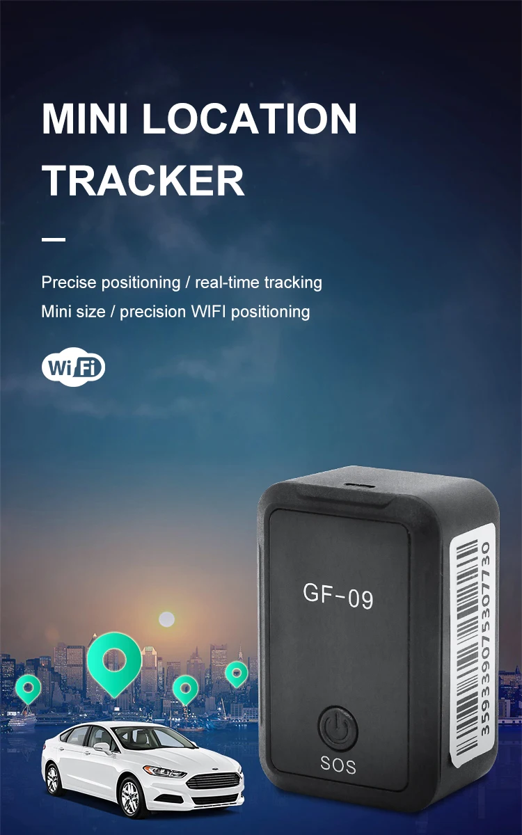 2024 GF09 GSM GPS Tracker Real Time Tracking Anti-Theft Locator Voice Recording Vehicle Tracker APP Anti-lost for Child Cat Dog
