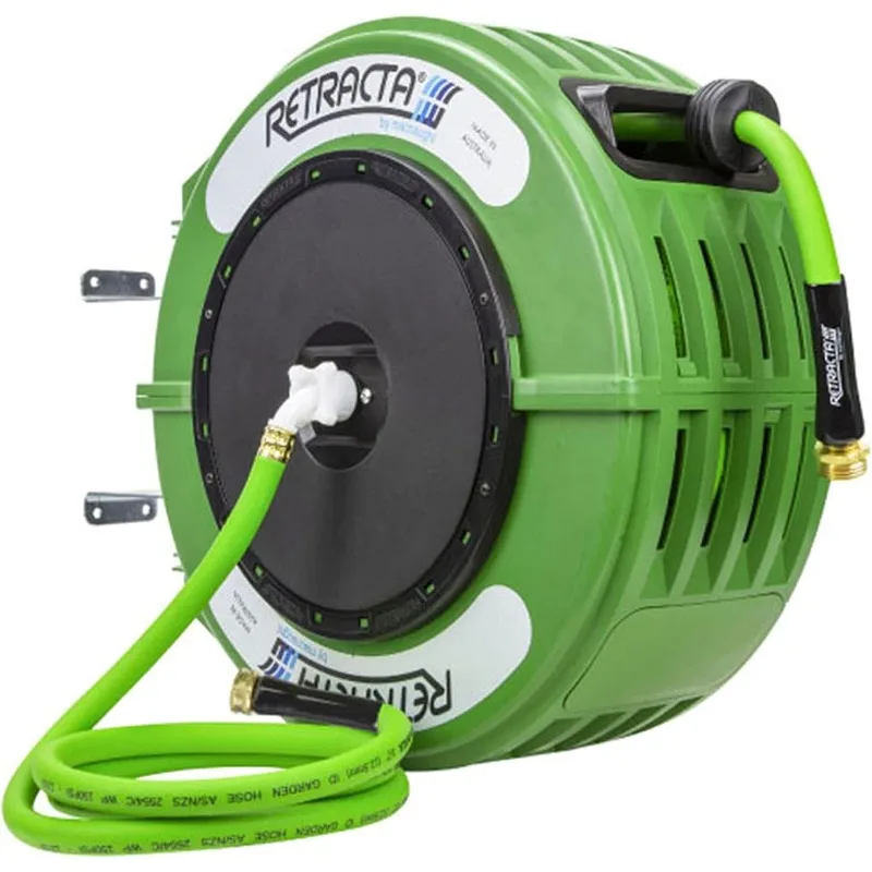 

Retractable Garden Hose Reel, 60 Ft Water Hose Reel Heavy Duty Retractable Hose with Metal 180° Swivel