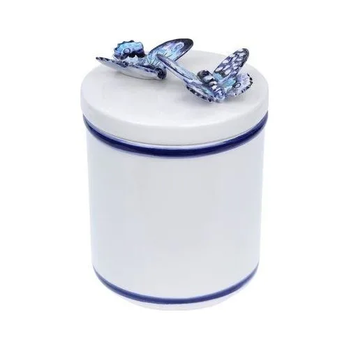 Ezem LYL098 Blue Butterfly Medium Size Porcelain Italian Jar