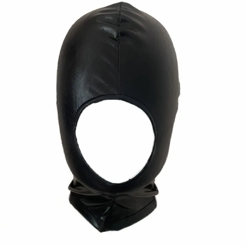 Women Mens Latex Face Mask Bronzing Cloth Open Mouth and Eye Glued Head Cover Couples Adult Face Mask Hood for Role Play Costume