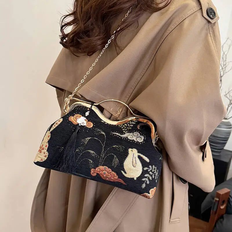 

New Style Brocade Retro Bag Strap Women's Party Handbag Traditionalbag shoulderbag Minimalist Fashion Commute Casual Travelbag
