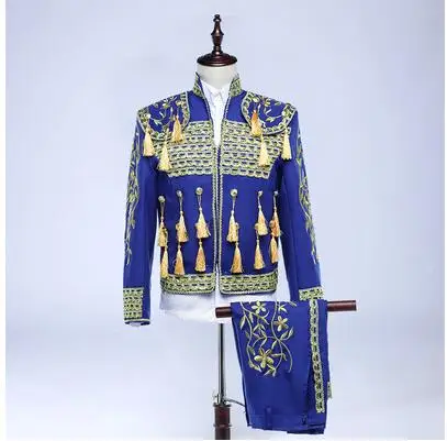 Spanish Bullfighter Matador Dance Costume European Stage Men Suit Shorts Court Performance Embroidery